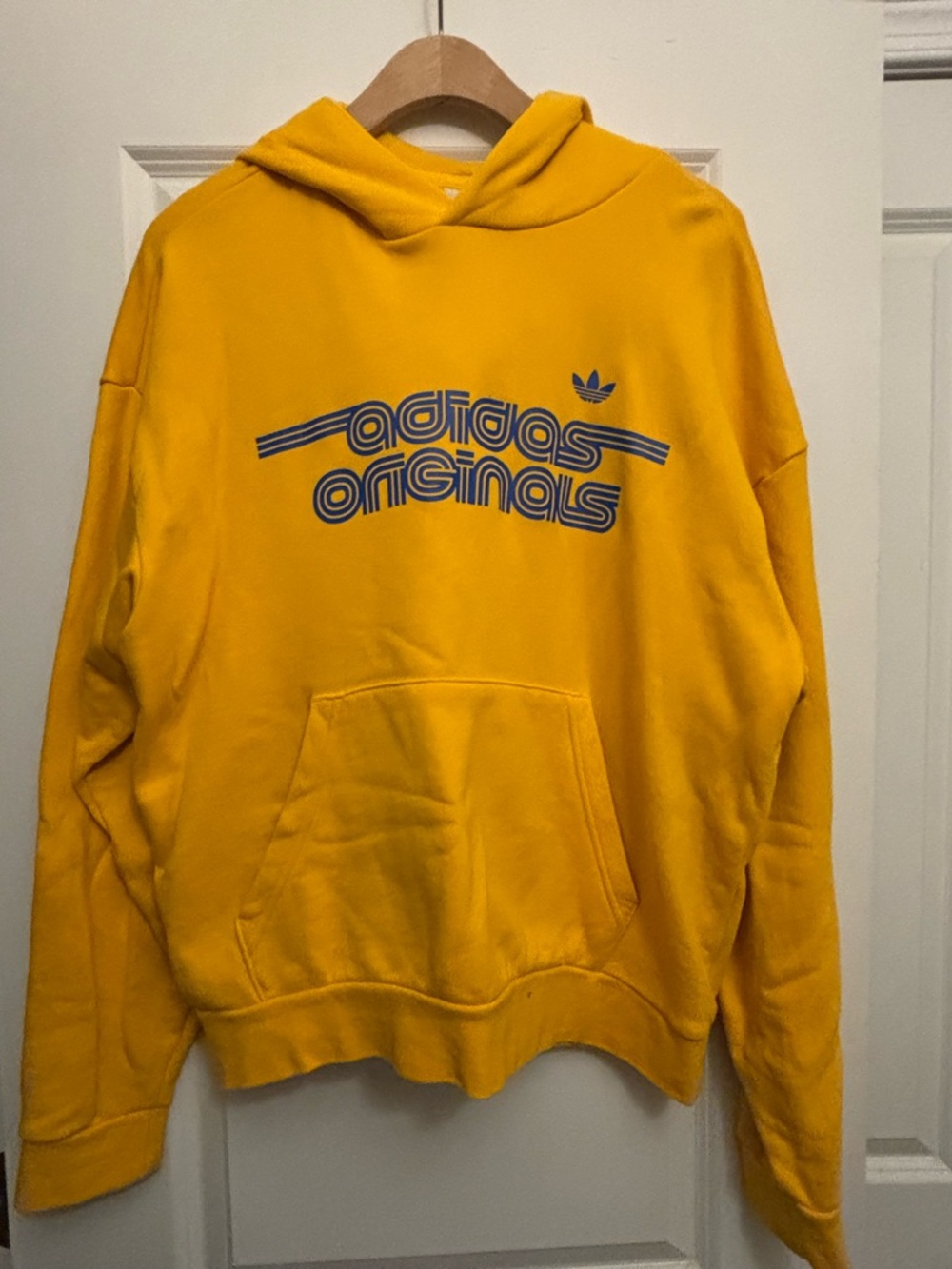 adidas Yellow Originals Pullover Hoodie with Logo